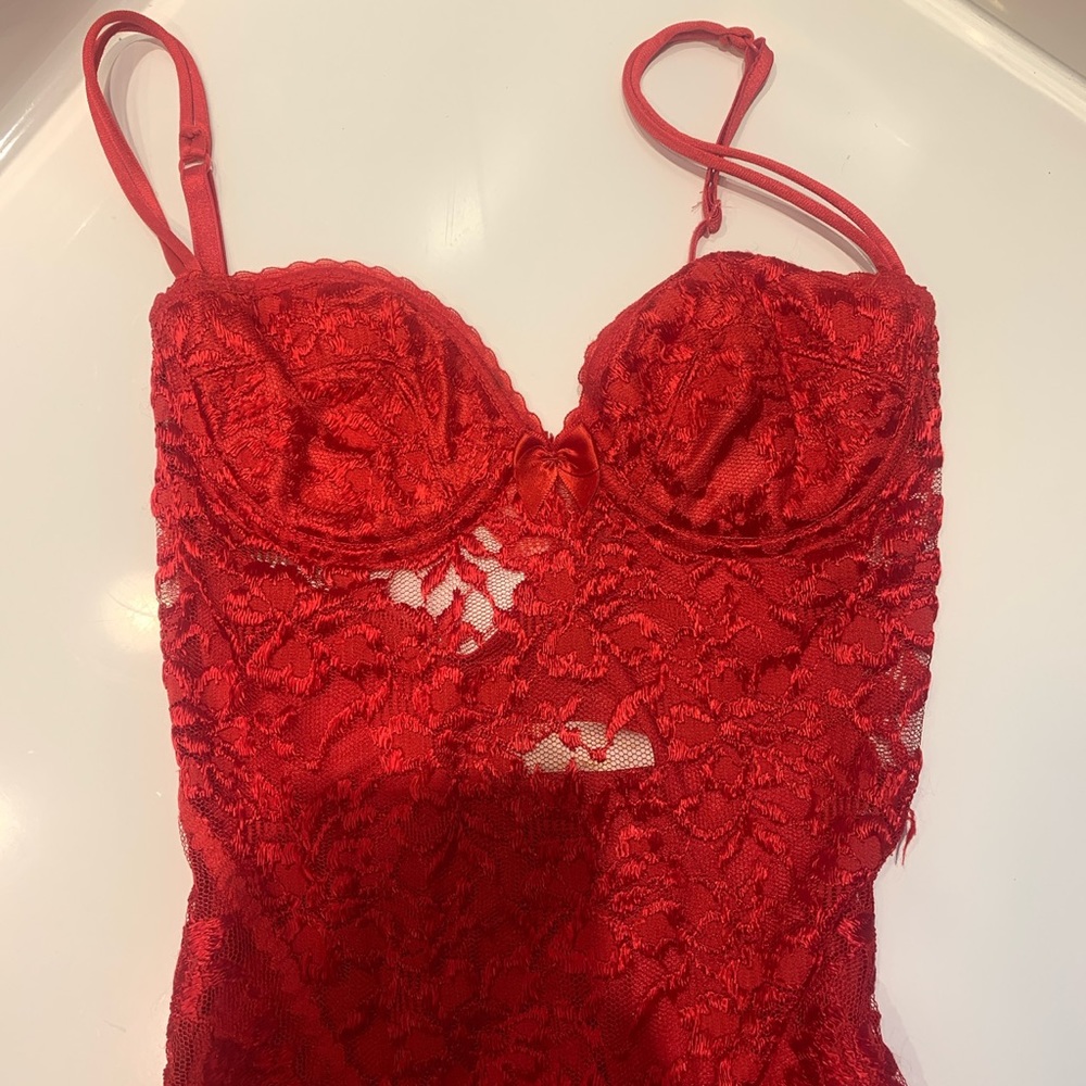 VINTAGE Victoria Secret one piece bra/corset top